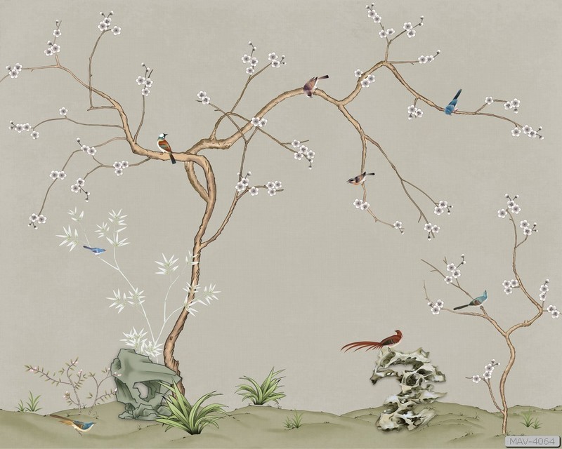 Cây hoa  và chim phong cách Nhật - tối giản  MAV-4064